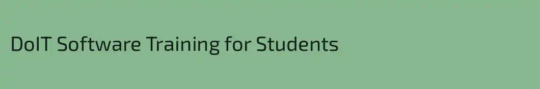 DoIT Software Training for Students